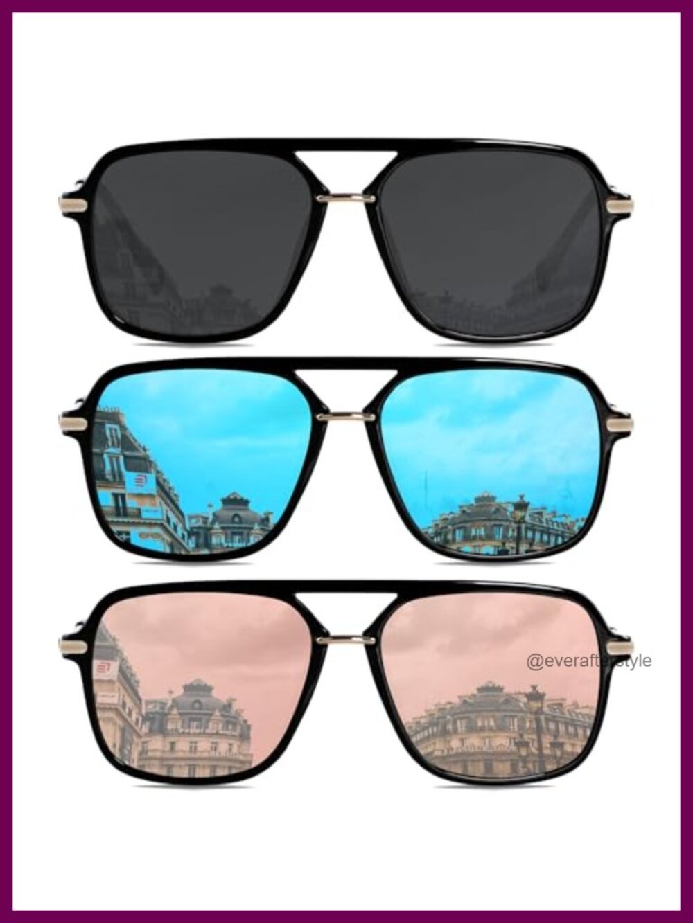 Polarized Retro Square Aviator Sunglasses Unisex UV400